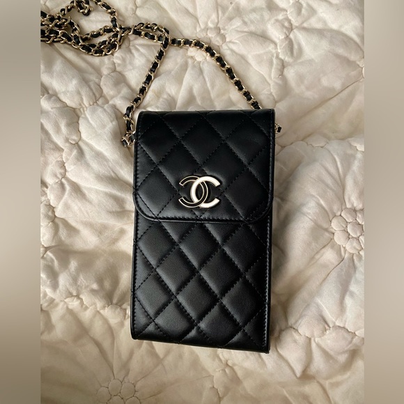 Chanel Phone Holder Classic Black Quilted Mini Bag - Picture 9 of 10